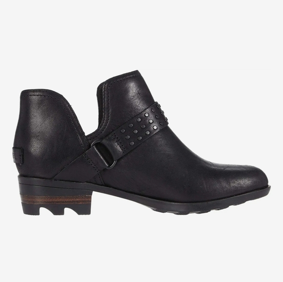 SOREL Lolla II Strap Stud Leather Ankle Booties - Picture 1 of 16